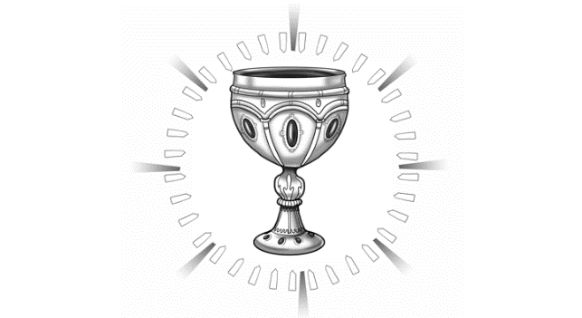 Illustration of a shining holy grail